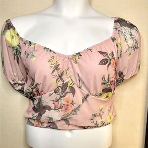 Love, Fire Pink Floral Crop Top